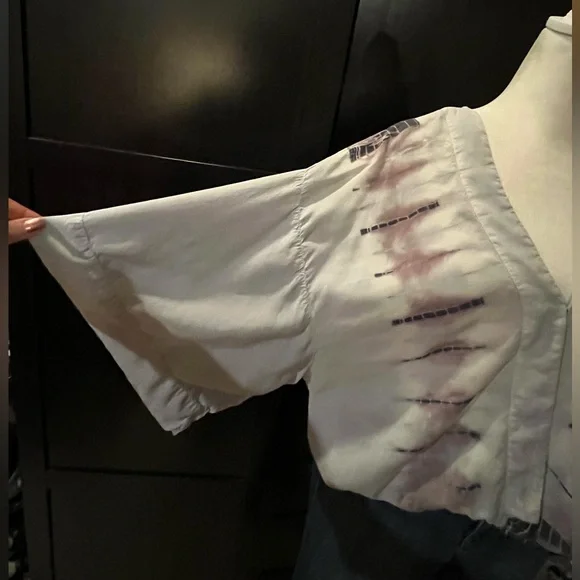 Young Fabulous & Broke Tia Top Blouse. Faux wrap. Light blue, lilac, grey. S-M - Picture 5 of 11